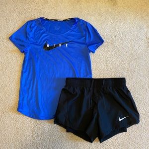 Nike Dri Fit shorts and tee